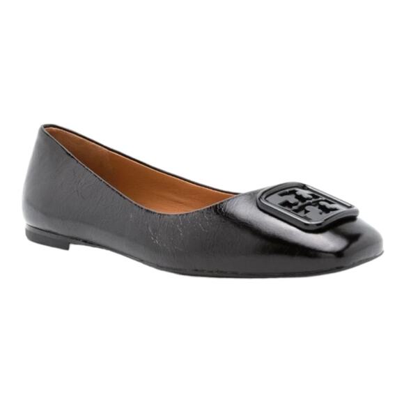 Tory Burch NWOB Georgia Slip-On Ballet Flats Wrinkle Black Size 9M - Picture 6 of 11